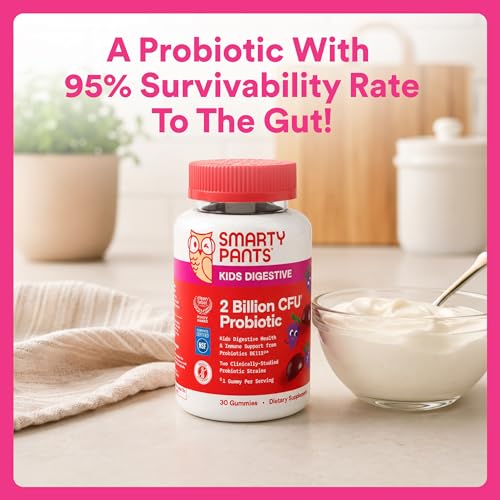 SmartyPants Kids Probiotic Gummies for Digestive Health: 2 Billion CFU Gut Health and Immune Support Supplement, Clinically Studied Probiotic, Gluten Free, Grape, 30 Count (30 Day Supply) - image 7