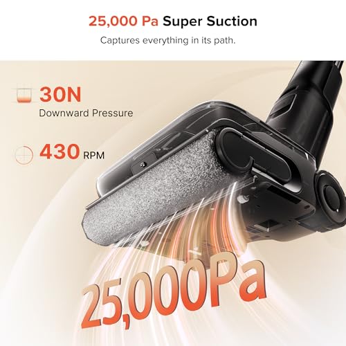 Image of roborock F25 ACE Pro Foam Wet Dry Vacuum Cleaner, Cordless Vacuum Mop, 25000Pa Foam Spray Mop, 203F Self-Cleaning Hard Floor Cleaner Machine for Tile Hardwood Floor Gentle Cleaning, 180 Lie Flat