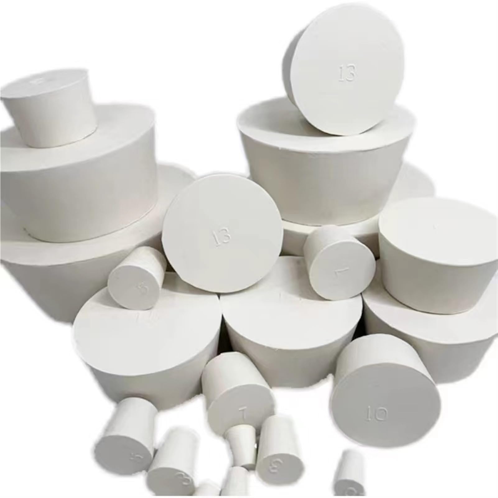 Nr. 11 bis Nr. 21 Gummistopfen Erlenmeyerkolbenstopfen Flaschenverschluss Reagenzglas-Gummikappe(No.18 1pcs)