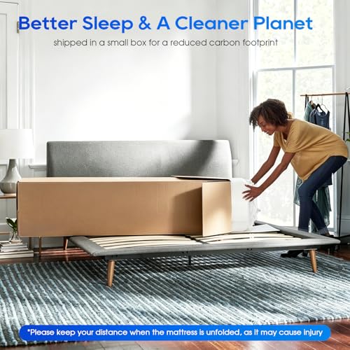 Image of FDW | 5 Inch Queen Mattress | Medium Firm | Gel Memory Foam Mattress | White | Bed in a Box, CertiPUR-US Certified | Pressure Relief, Cooling Ventilated Foam | Washable Removable Cover