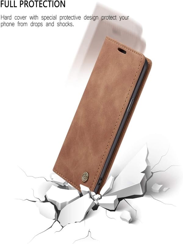 Image of Perkie Velvet Soft Faux Leather Wallet Flip Case Kick Stand Magnetic Closure Flip Cover for iPhone 15 (Beige)