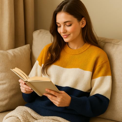 Unisex Knit Sweater with Soft Fabric Long Sleeves Crewneck Casual Fall Winter Style for Men's and Women's Outfits4