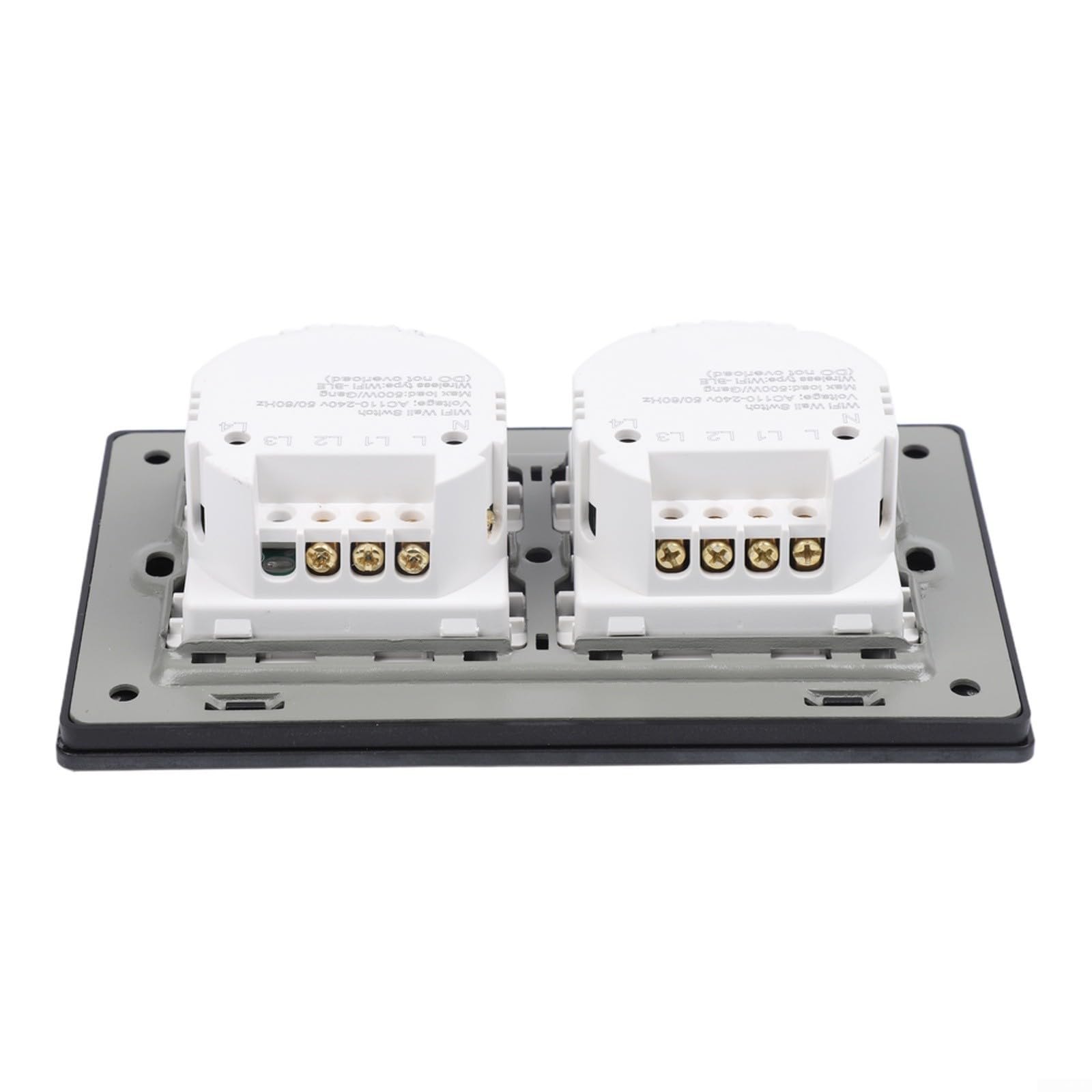 Interruttore touch WLAN 220 V vetro per controllo app Tuya WiFi Touch (5 marce, nero)