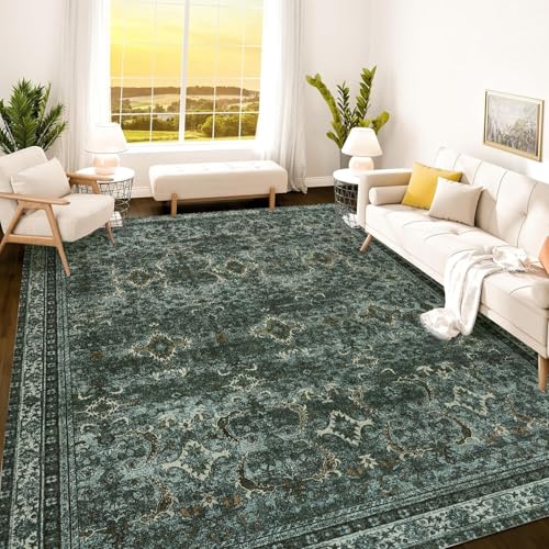 Istana 8x10 Area Rug - Dark Green 8x10 Rugs for