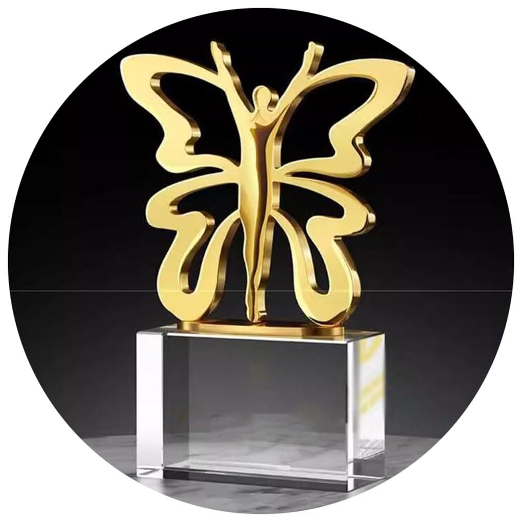 Trofeo De Mariposa De Metal con Forma Creativa. Trofeo del Campeonato De Competición De Baile. Trofeo Grabado Regalo Premio Infantil
