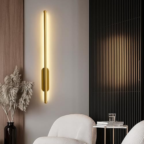 Image of Groeien Pack of 2 | Modern 3 Color LED Wall Sconce Luxe Baton Wall Light for Bedroom Living Room Corridor Lighting Fixtures Wall Mount(Warm+Natural+Coolwhite)(Luxe Baton, 2)