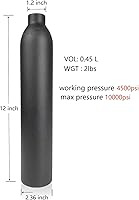 Vista 3 de AIRMEGA Pcp Air Tank 0.5L Botella de aire de aluminio HPA Cilindro de tanque para pistolas de aire Paintball Caza para rifle CO2 pistola 4500psi