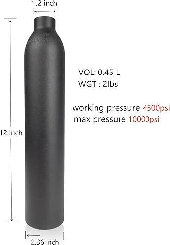 Miniatura 3 de AIRMEGA Pcp Air Tank 0.5L Botella de aire de aluminio HPA Cilindro de tanque para pistolas de aire Paintball Caza para rifle CO2 pistola 4500psi con