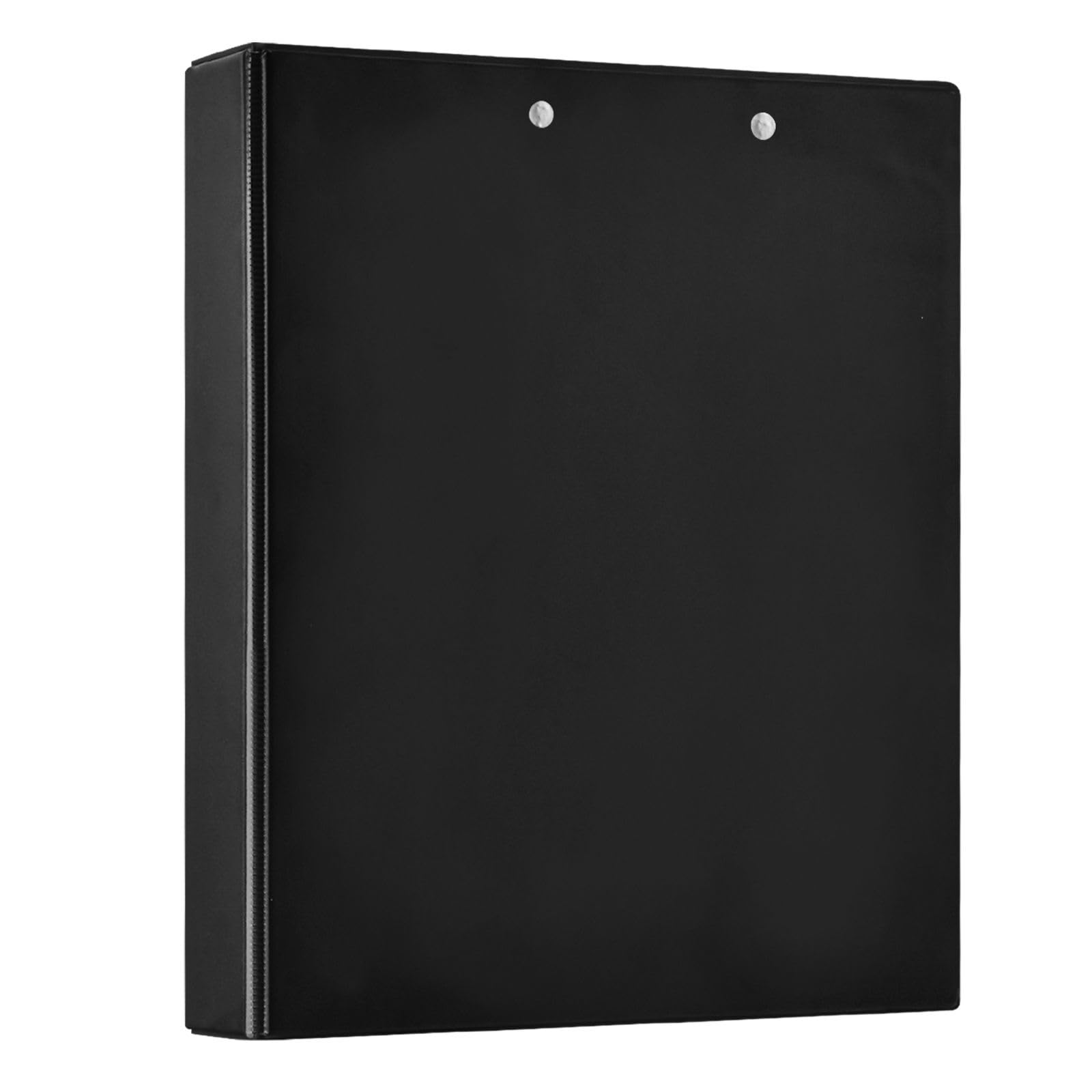 Kcldeci Raccoglitore a 3 anelli con copertina rigida, colore nero carbone, anelli rotondi da 3,8 cm, con tasche interne, per scuola e ufficio, ricette, confezione da 2