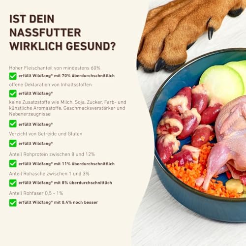 Wildfang® Premium Hunde-Nassfutter I Monoprotein I getreidefrei I B.A.R.F Qualität (Rind pur, 6 x 800g)