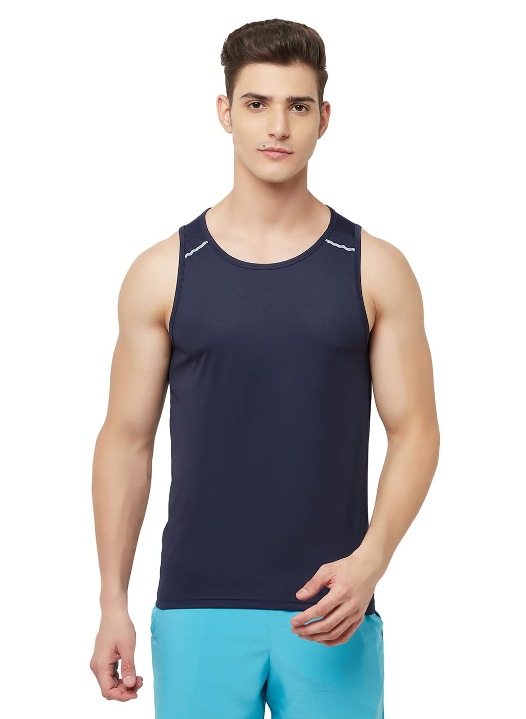 Men's Light Weight Dryfit Sports Tank Top Vest with Reflective Details for Running, Gym & Training