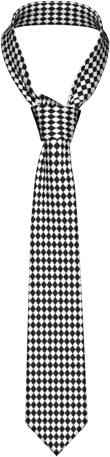 LEEOOL Mens Ties Checkerboard Diamond Checks Men's Neckties Art Neckties Suit Tie Business Casual Wedding Formal Tie
