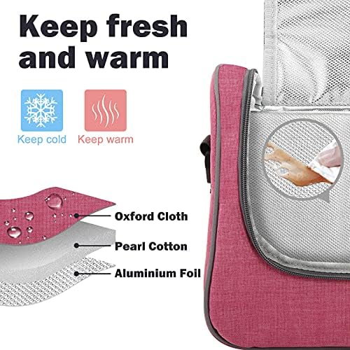 HOMESPON Insulated Lunch Bag Fashionable Cooler Tote Reusable Lunch Box Container with Shoulder Strap for Work Picnic or Travel (Purple)