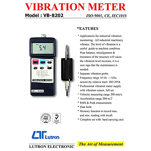 digital vibration meter mechanical vibration meters for industrial use handheld vibration analyzer portable vibration meter for equipment diagnostics model vb-8202