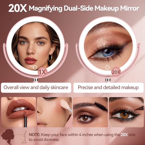 Espejo de Maquillaje Rectangular con Luz y Aumento 20X miniatura 3