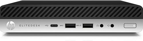 HP Mini escritorio EliteDesk 800 G4 4CB30UT (Intel Core i5-8500T de 2,1 GHz, 8 GB DDR4 SDRAM, 256 GB SSD, Windows 10 Pro)