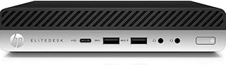 HP EliteDesk 800 G4 4CB30UT Mini Desktop (2.1 GHz Intel Core i5-8500T, 8 GB DDR4 SDRAM, 256 GB SSD, Windows 10 Pro)