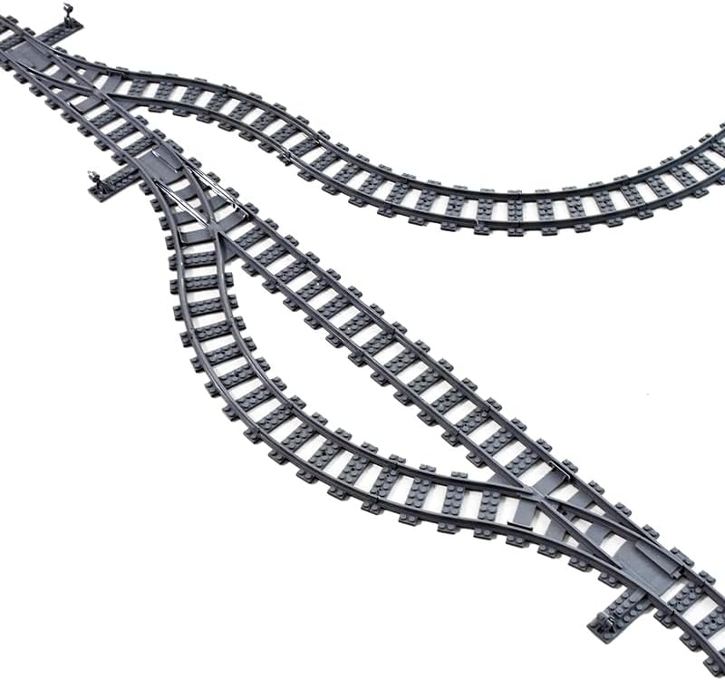 Miniatura 5 de Train City Track - Juego de expansión para ferrocarril y pista, compatible con las principales marcas de bloques de construcción, ideal para la