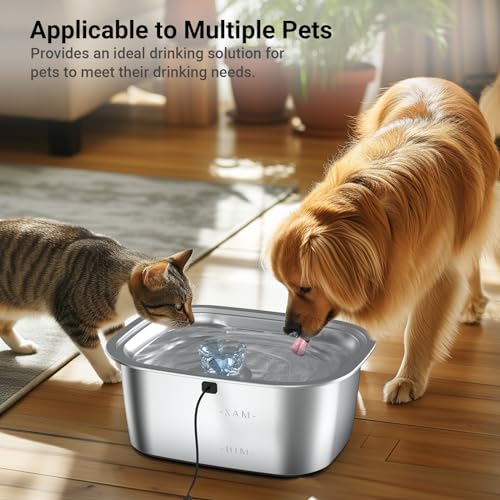 Stainless Steel Dog Water Fountain,3 Gallon Large Pet Water Fountains for Dogs and Cats, 11L /386oz Dog Water Bowl Dispenser w/Filter Drinking Bowls Indoor, Cat Founatin Quiet Pump, Easy to Use Stainless Steel Dog Water Fountain,3 Gallon Large Pet Water Fountains for Dogs and Cats, 11L /386oz Dog Water Bowl Dispenser w/Filter Drinking Bowls Indoor, Cat Founatin Quiet Pump, Easy to Use