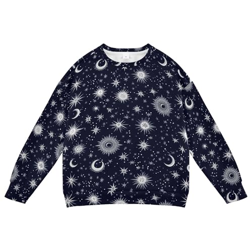 Starry Night Star Sun Moon Little Girls Pullover Hoodie Fleece Hoodie for Boys Sports 4T
