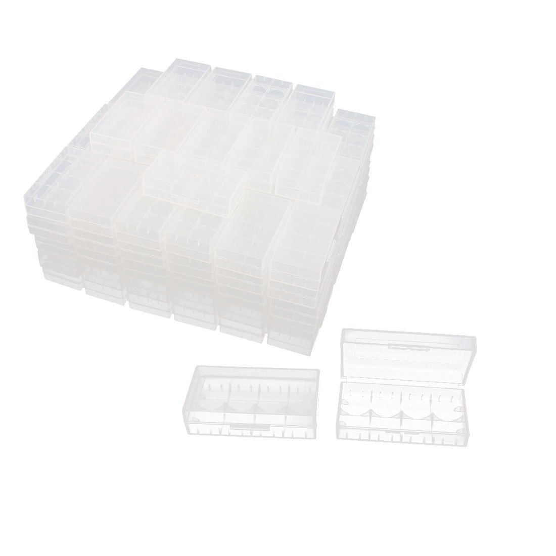 Ruilogod Contenitore di scatola di immagazzinaggio della batteria di plastica 100pcs per 2 x 18650 batterie