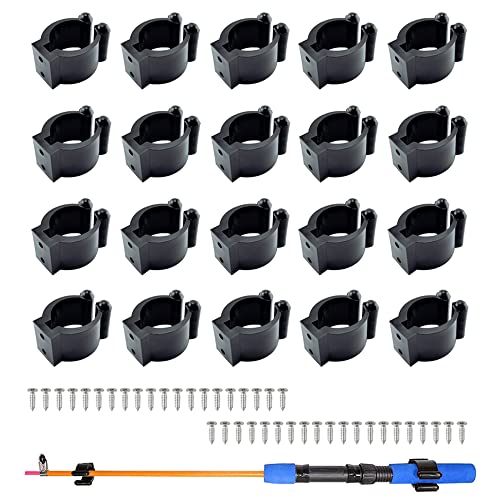 Paidaxin, 20pcs Soporte de Pared para Caña de Pescar Soporte para Tacos de Billar Clip Soporte de Almacenamiento de Exhibición de Caña de Pescar de Nylon Adecuado para Taco de Billar Cover