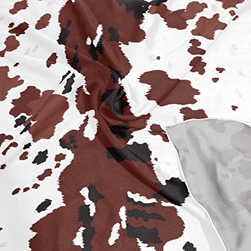 OTVEE Brown Animal Cow Print Bandana, 23.6 inch Satin Square Scarf Headband Kerchief for Women4