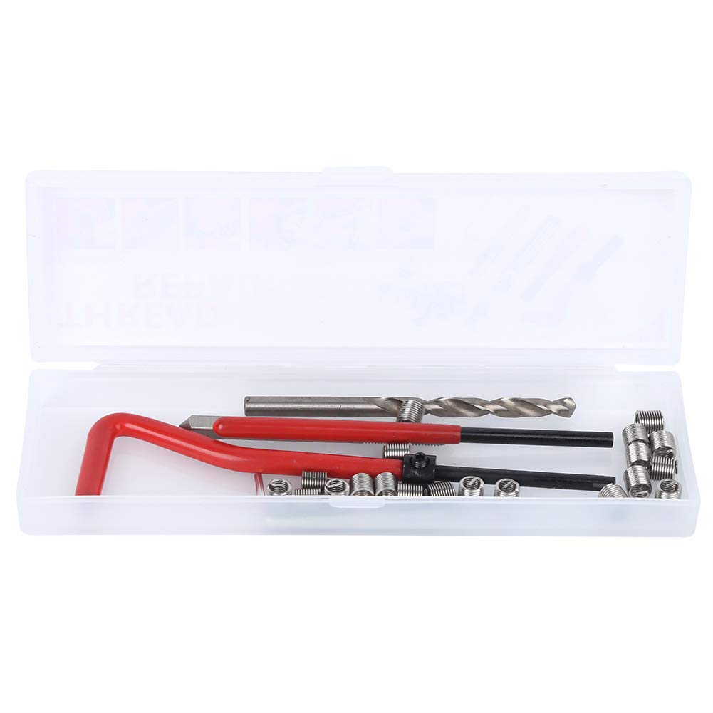 Yuecoom Thread Repair Insert Set, Thread Repair Kit, 25Pcs M5 Thread Repair Tool with Transparent Plastic Box for Processing Machinery