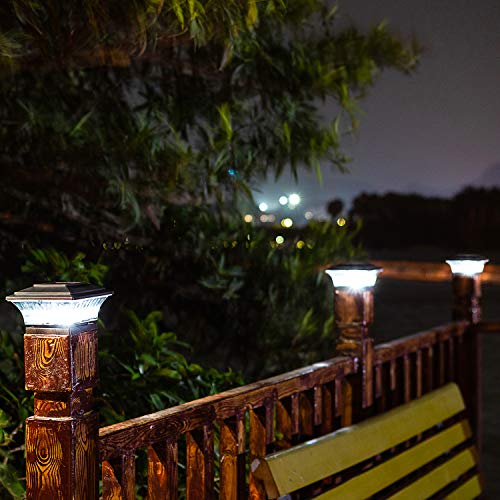 image for HUYIENO Solar Post Cap Lights Outdoor LED Lighting Deck Fence Cap Ligh