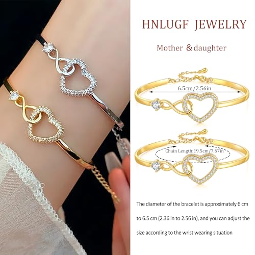 To My Daughter Forever Connected Bracelet, Infinity Forever Love Heart Bracelets, Mom's Strength And Love Are Alwayswith Her, Adjustable Inspirational Gift Jewelry for Daughter4