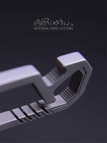 Miniatura 9 de KUNSON - Llavero de titanio ultraligero con mosquetón antipérdida, diseño de abrebotellas multiherramientas, regalo creativo, llavero de liberación