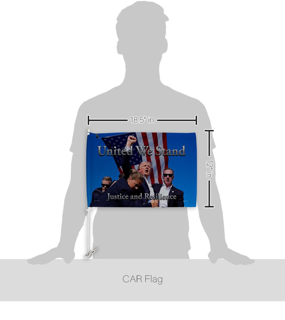 Trump Vance 2024 Autoflagge – 30,5x45,7 Cm, Doppelseitig, Wetterbeständig, Mit Fenster-Clip, Für Rallye & Outdoor-Dekoration