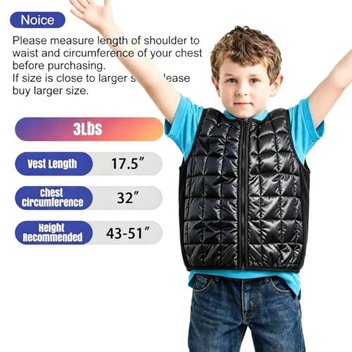 Image of Weighted Vest for Kids,Sensory Calming Support for Children with 2lb, 3lb, 4lb Weights(Ages 2-13) ,Breathable & Washable for Active Play(Grey)
