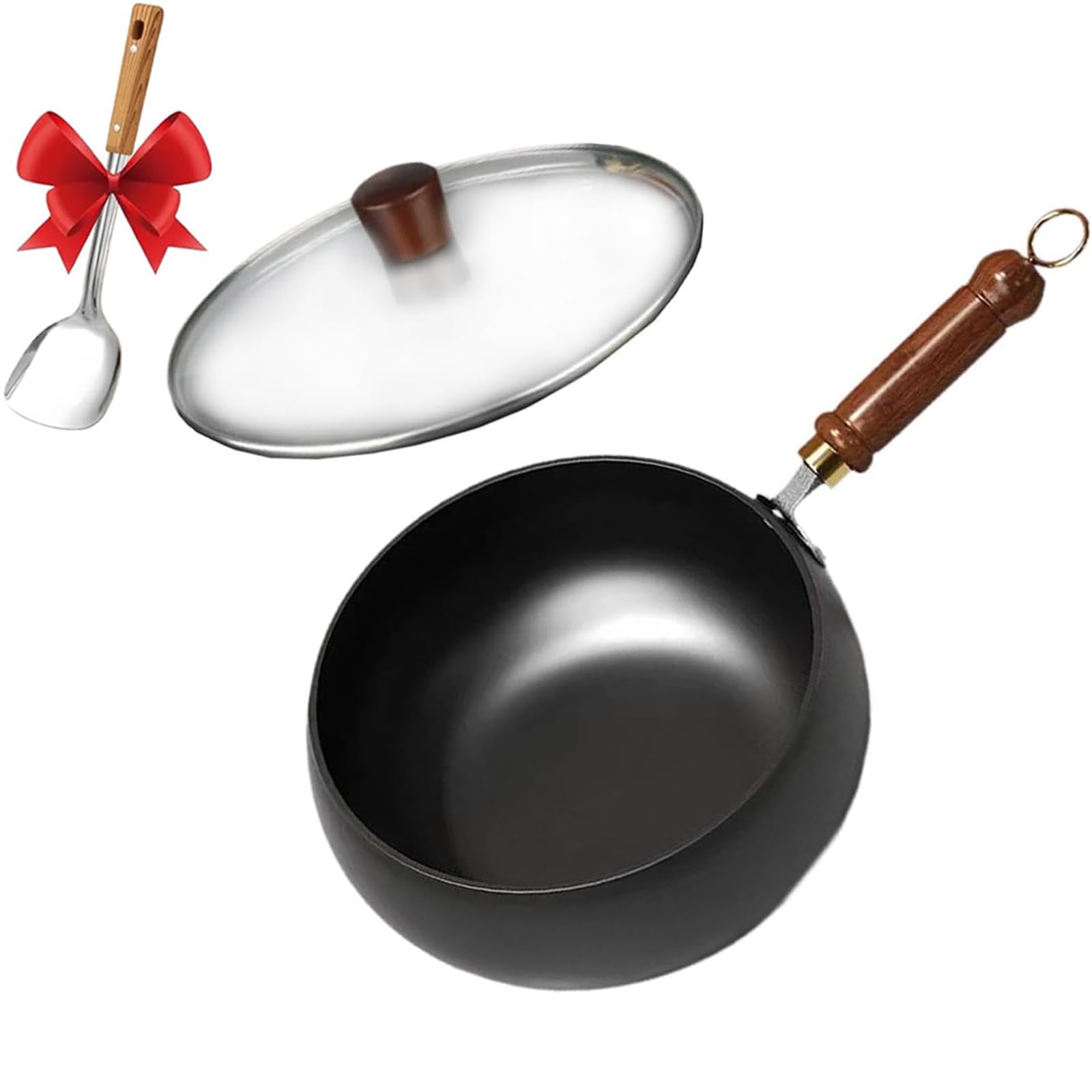 Grand pot ventral en fonte pour cuisiner en famille avec couvercle en verre