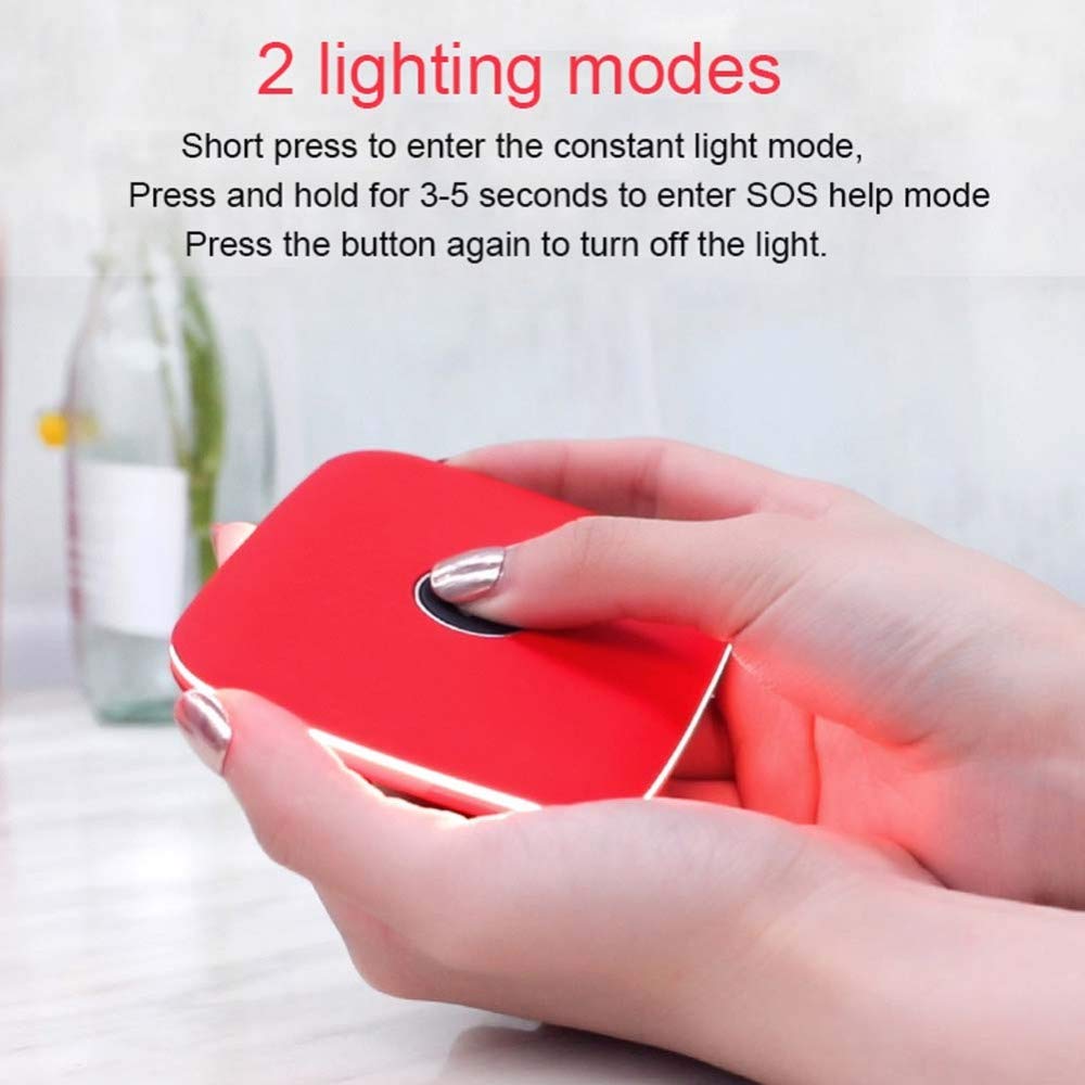 XINYU Espejo De Maquillaje Compacto Luz De Relleno LED Espejo De Vanidad Smart Touch Dimming Charging Treasure Folding Espejo Doble Cara Te Permite Mantenerte Hermosa En Cualquier Momento,Red