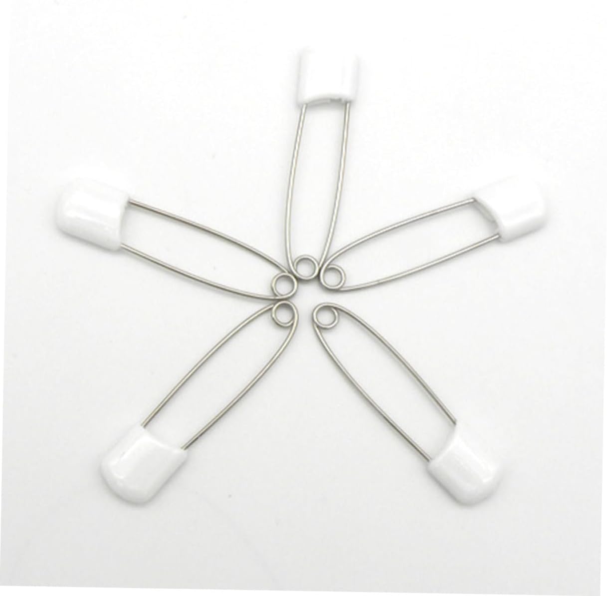 STOBOK 50pcs Plastic Head Safety Pins for Cloth Diapers Stainless Steel Locking Closures for Care Crafts and Laundry