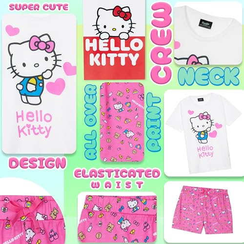 Hello Kitty Girls Pajamas for Kids Teenagers Short PJs for Girls Kawaii Clothes4