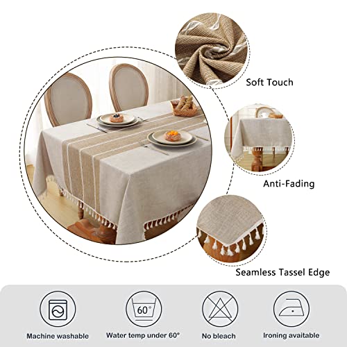Laolitou TB5411 Rustic Tablecloth Cotton Linen Waterproof Tablecloth Burlap Table Cloths For Kitchen Dining Cloth Table Cloth thumb #4