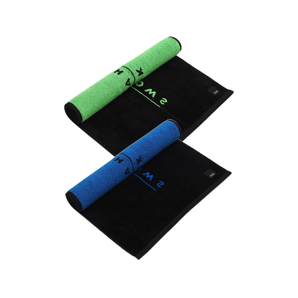TEGO Antimicrobial Cotton Bench Towel Pack of 2 - Blue, Green