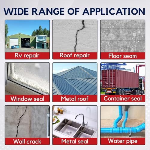 Image of uper Strong Adhesive Waterproof Tape Permanent Repair Roof Water Leakage Solution Rubber Foil Suitable for Roof Leak, Surface Crack, Window Sill Gap, Boat Sealing, Tank Leak (10CM*5M)(Pack of 1)