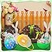 Funtery 8 Pcs Jumbo Easter Eggs 10 Inch Plastic Giant Easter Eggs with Handles, Clear Large Baskets Fillable Big Bunny Egg Shaped Baskets Containers Decoration (Mixed Colors)