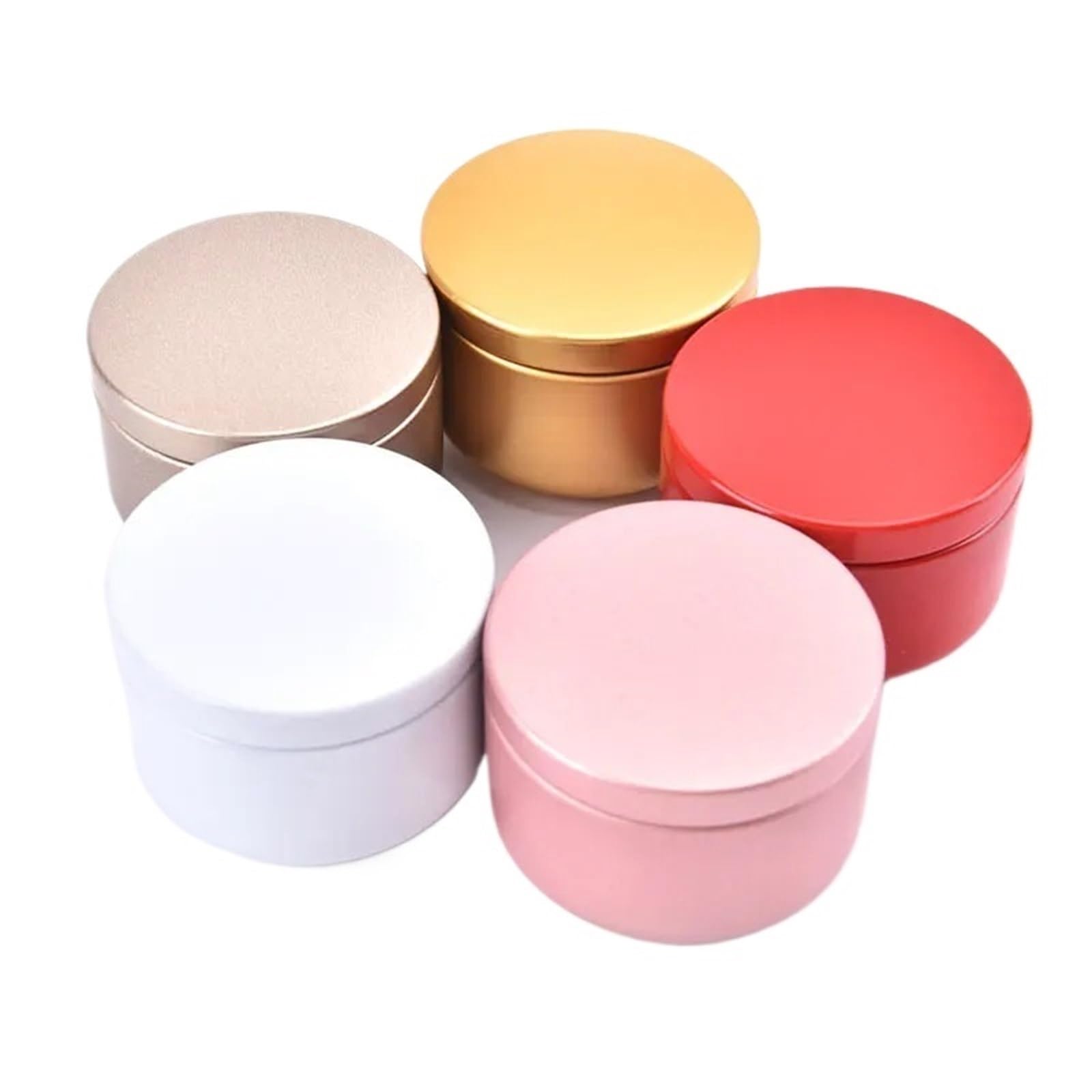 Xinglongs Barattoli per candele, 10 pezzi, in alluminio, con coperchio, per conservare piccoli contenitori da viaggio