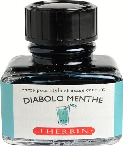 J. Herbin Fountain Pen Diabolo Menthe Bottled Ink 30 ml by J. Herbin