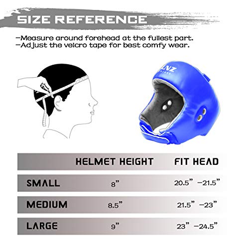 Luniquz Boxing Headgear for Kids Junior Headguard Helmet for MMA Sparring Karate Taekwondo, M Blue