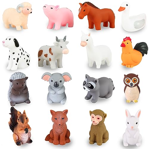 Image of XY-WQ Bath Toys No Hole, for Infants 6-12& Toddlers 1-3, No Hole Bathtub Toys (Animal, 16 Pcs with Mesh Bag)