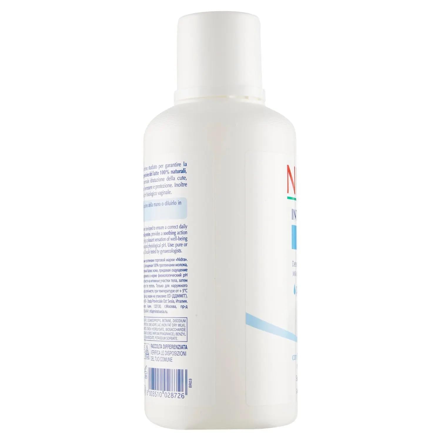 12x Nidra Intimolatte Lenitivo Idratante, Milch-Intimwaschlotion, pH 4.5, mit Milchproteinen und Milchsäure, 500 ml,+ Italy shop Kostenloser Schlüsselanhänger
