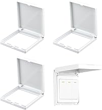 4 Pièces Type 86 Autocollant Cache Interrupteur Mural Réversible Cache Prise Murale Étanche Cache Prise Electrique Protection Prise Electrique pour Salle de Bain Cuisine Chambres 115×100MM