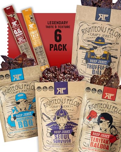 Product Image of the Righteous Beef Jerky Variety Pack Gift Basket - Great Gifts for Men | Gluten...