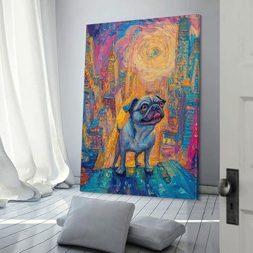 Impression sur toile carlin tableau décoration murale maison