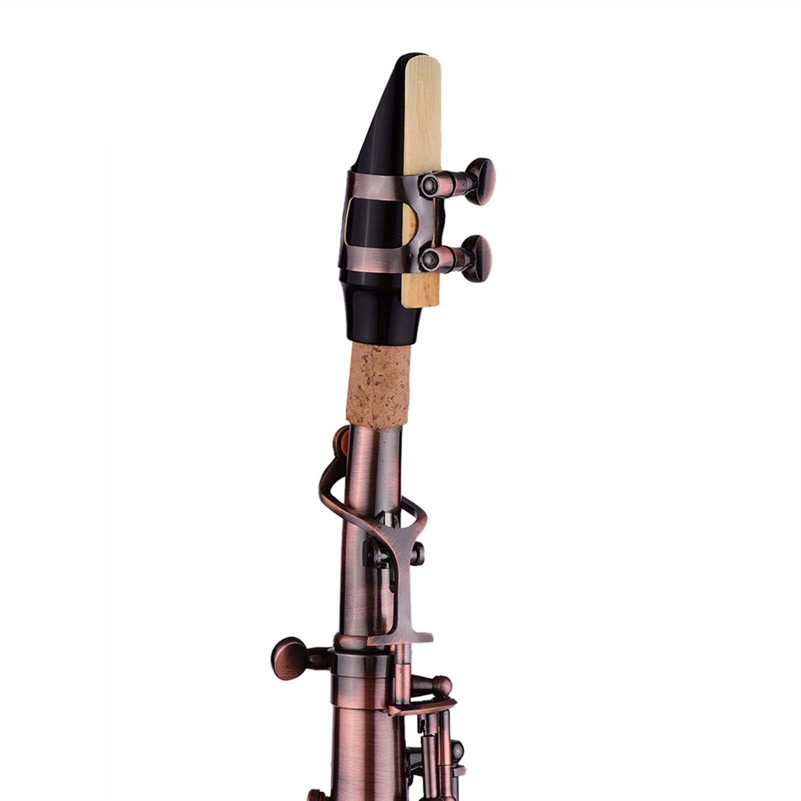 Sax Principianti Kit Professionale Bronzo Dritto Sassofono in SIB Sassofono Sax Strumento a fiato Modello Intagliato con Custodia Guanti Cinturini in Tessuto Pennello Strumento a fiato